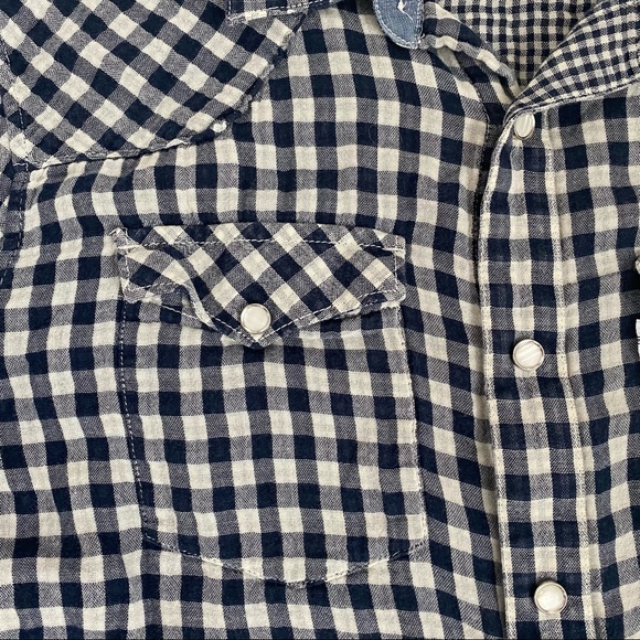 Levi’s blue gingham slim fit button down shirt L - Picture 3 of 4